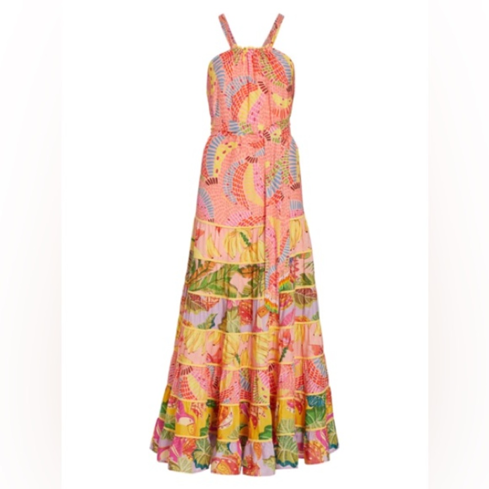 ๐ฅญFARM Rio Mixed Fruit Tiered Crossback Maxi Sundress - Picture 4 of 4
